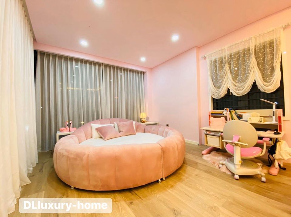 Bộ Giường Tròn  Sofa Màu Hồng siêu đáng yêu Trả Khách